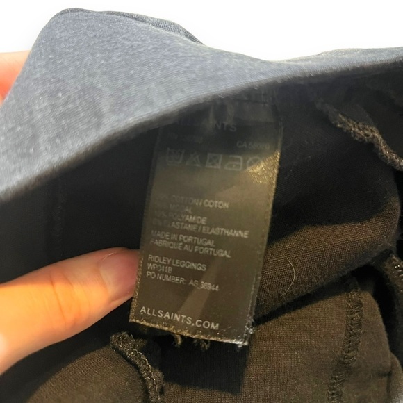 Allsaints Ridley Black Leggings Size 8 Moto Stretchy Rock. - Picture 6 of 8